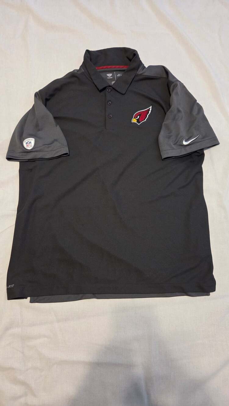 Nike Arizona Cardinals Sideline Polo Size XL Charcoal Dri-Fit NFL